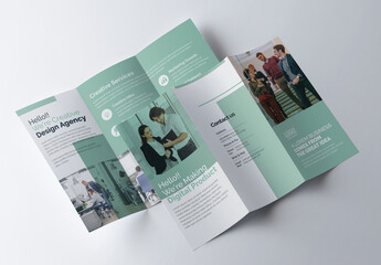 Clean Tri-Fold Brochure with Light Blue Layout