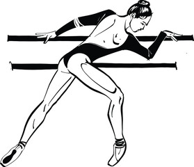 the vector illustration of the dancing woman