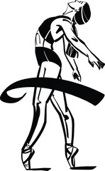 the vector illustration of the dancing woman