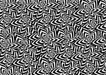 Black and white flowers shape background for decoration