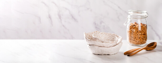 Granola Glass Jar Healthy Breakfast Vegetarian Food