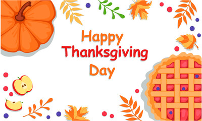 Fototapeta na wymiar Congratulatory design for celebrating Thanksgiving Day.
