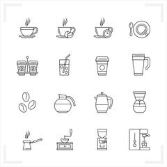 Coffee icons with White Background