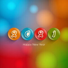 Happy new year 2021 Text Design vector.