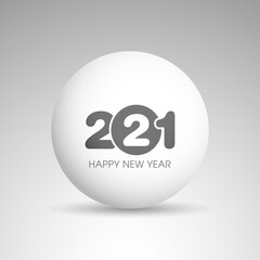 Happy new year 2021 Text Design vector.