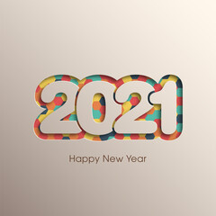 Fototapeta na wymiar Happy new year 2021 Text Design vector.