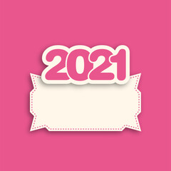 Happy new year 2021 Text Design vector.