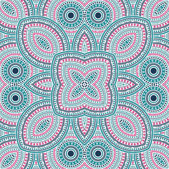 Flat portugese azulejo tile seamless ornament. Ethnic structure vector swatch. Curtains print design. Classic lisbon azulejo tilework infinite pattern. Geometric shapes wallpaper.