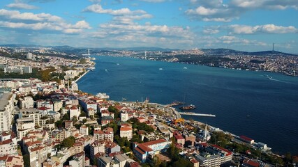 Naklejka na ściany i meble Istanbul and Bosphorus from a bird's eye view