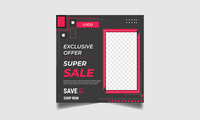 Exclusive offer super sale social media banner design