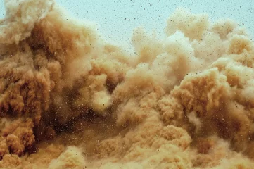 Deurstickers Dirt storm after detonator blast  © Hussain