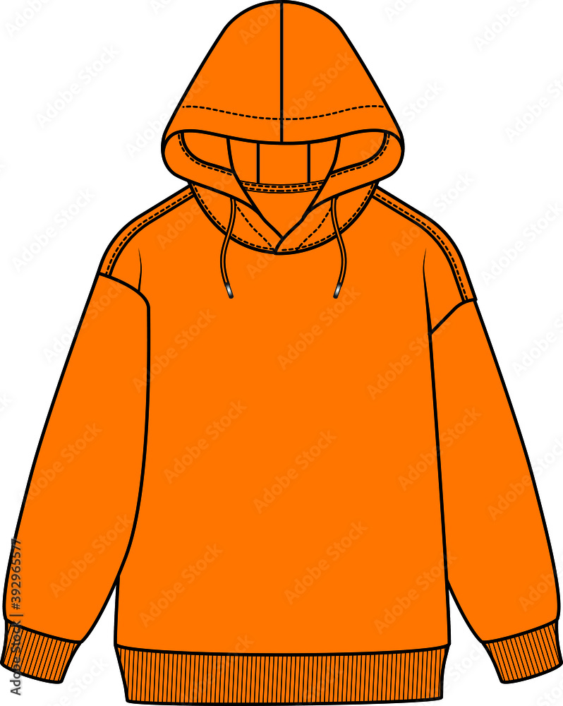 Sticker kids flat sketch sweatshirt design.