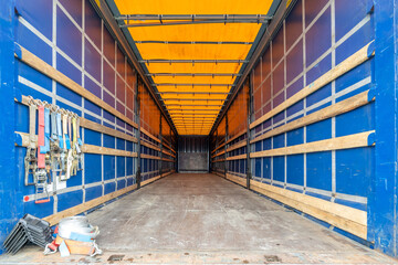 cargo area of a curtain side semitrailer