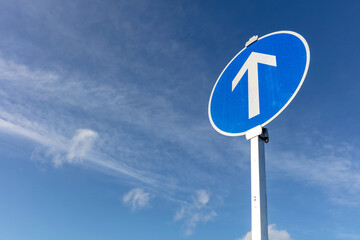 German road sign: go straight ahead