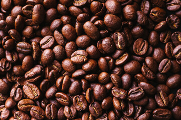 Close up of coffee beans for background