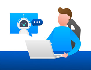 Fototapeta na wymiar Robot icon. Bot sign design. Chatbot symbol concept. Voice support service bot. Online support bot. Vector illustration.