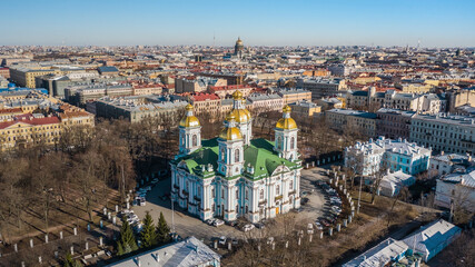 Aerial view of Naval Cathedral of St Nicholas