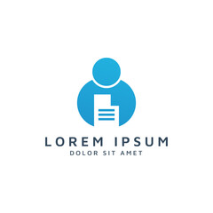 people and document negative space logo design