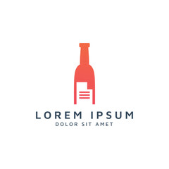 bar and document negative space logo design
