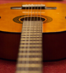 Fototapeta premium acoustic guitar close up