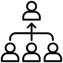 
A hierarchical structure of a company
