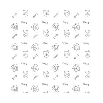 Simple funny pattern with cats and dogs 