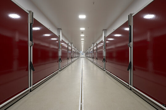 Large hallway in a modern poultry factory