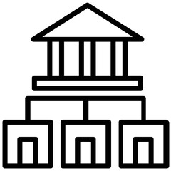 
Bank branches or bank franchise hand drawn icon
