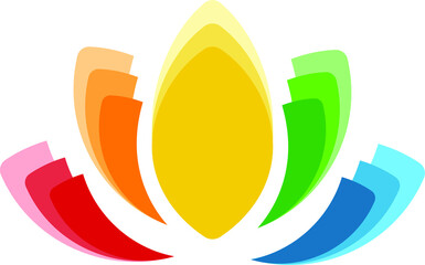 Color palette in the form of a flower lotus