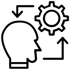 
A system monitor with human brain and wrench concept of artificial intelligent 
