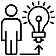 
A creative cycle symbolised by a lightbulb and circular arrows
