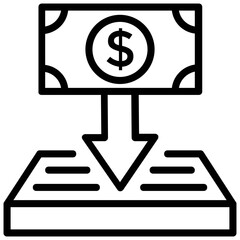 
Line vector icon design of sponsor investment
