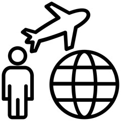 
An aeroplane with globe and man, concept of business travel
