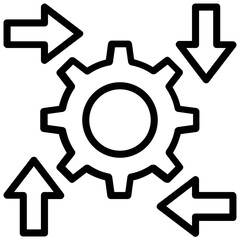 
A man with gear concept of operation manager line icon
