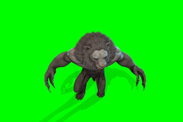 Fantasy character Humanoid Lion in epic pose - 3D render