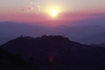 sunset in the mountains