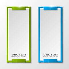 Origami vector banner. The form as two squares, overlapping. The flat image. Advertising Design shape. Vector label tag.