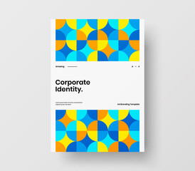 Vertical corporate identity A4 report cover. Abstract geometric vector business presentation design layout. Amazing company front page illustration brochure template.