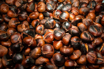 Roasted chestnuts mercado La Boqueria Market