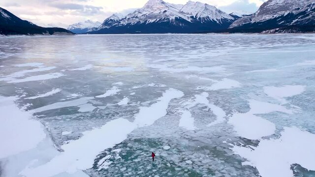 Photographing Abraham Lake Frozen Methane Bubbles in Nordegg, Alberta