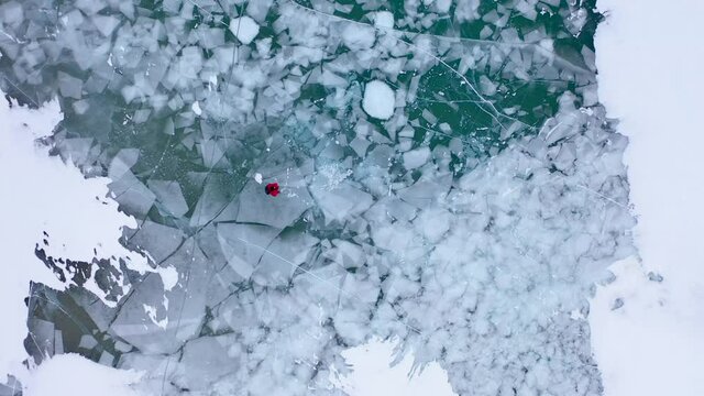 Photographing Abraham Lake Frozen Methane Bubbles in Nordegg, Alberta