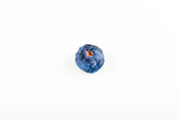 dry blueberry on white background