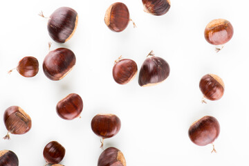  Chestnuts – Isolated on White Background