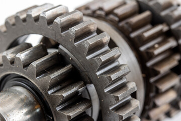 Close up side of transmission gears