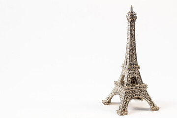 Close up of tiny model Eiffel tower