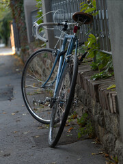 Naklejka premium A bicycle at a day in a city