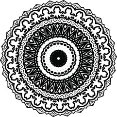 Mandala for greeting card, case print, etc. Abstract pattern. Diwali pattern black and white. Vector illustration