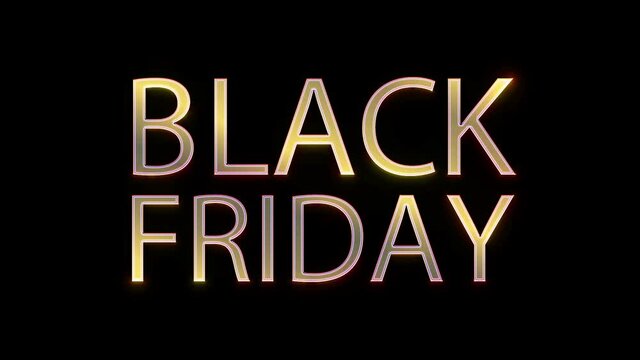 Black Friday sale gold chrome text animation,Black Friday sale concept.
