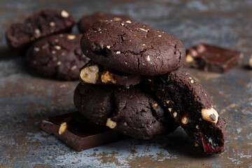 homemade chocolate biscuits, brownie cookies