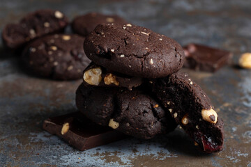 homemade chocolate biscuits, brownie cookies